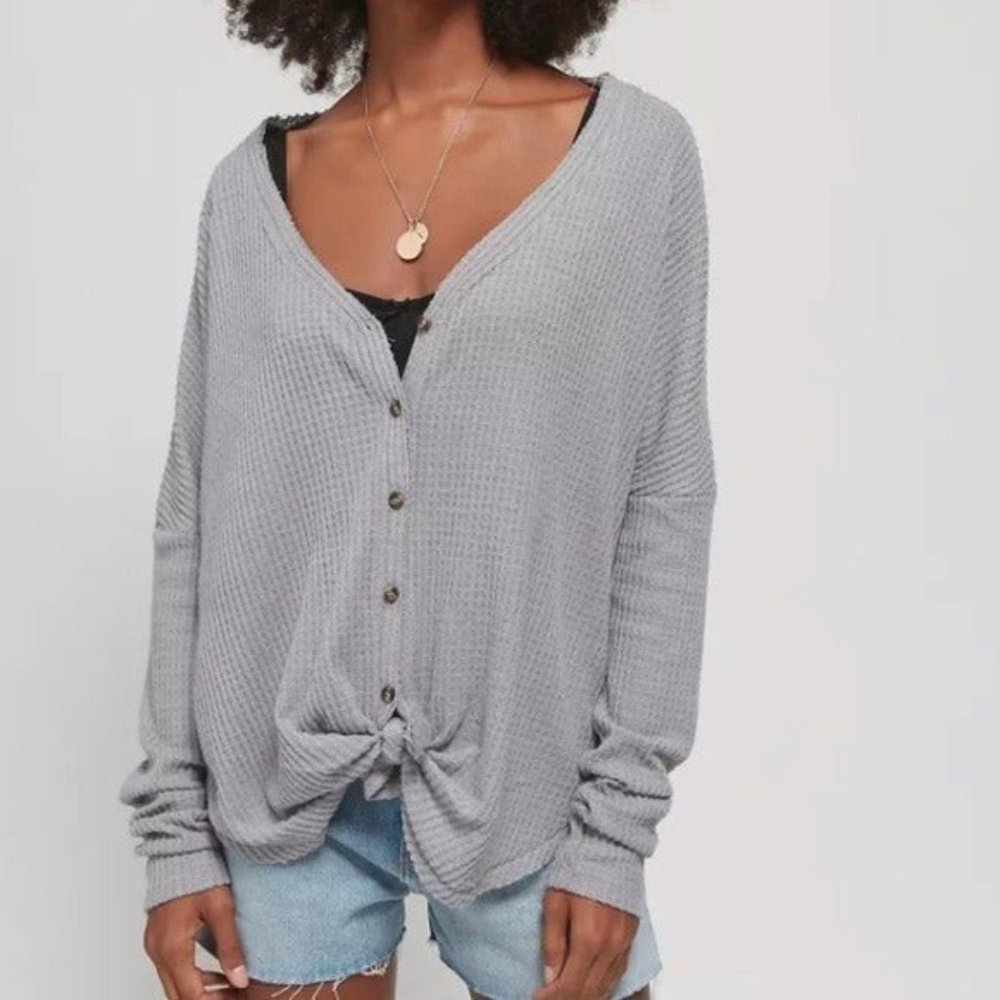 Urban Outfitters Out From Under Jojo Oversized Thermal Button Down Top XS